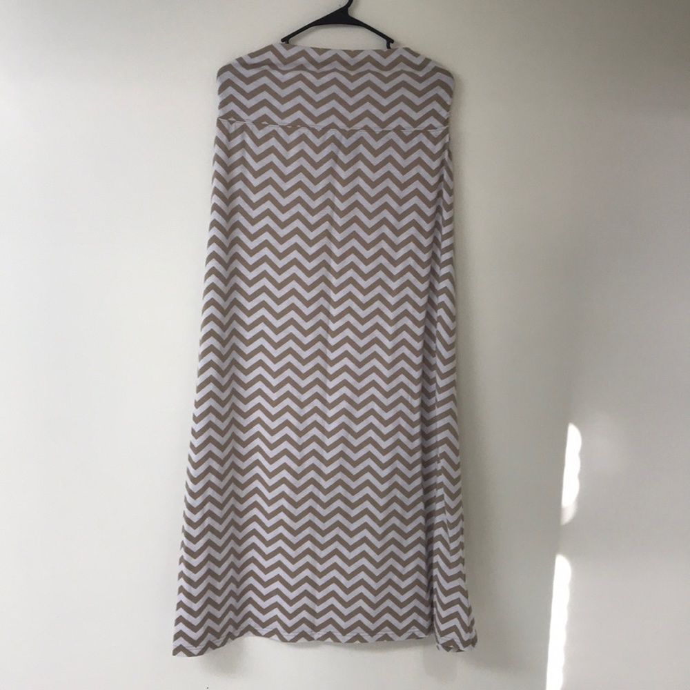 Tan and White Chevron Skirt